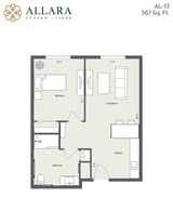 Allara_AL_One Bedroom, One Bathroom5_567 Sq. Ft.