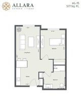 Allara_AL_One Bedroom, One Bathroom7_577 Sq. Ft.