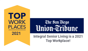 San Diego Union Tribune's 2021 Top Workplaces award for Integral Senior Living 